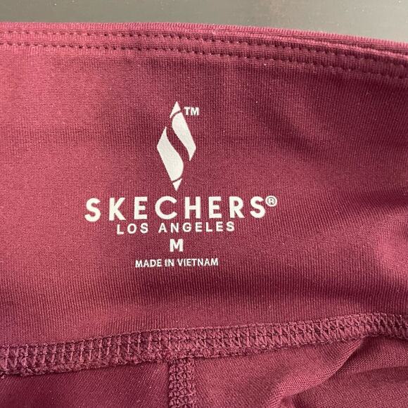 Skechers Women's Workout  Stretch Pants Burgundy Size Medium - Picture 3 of 7